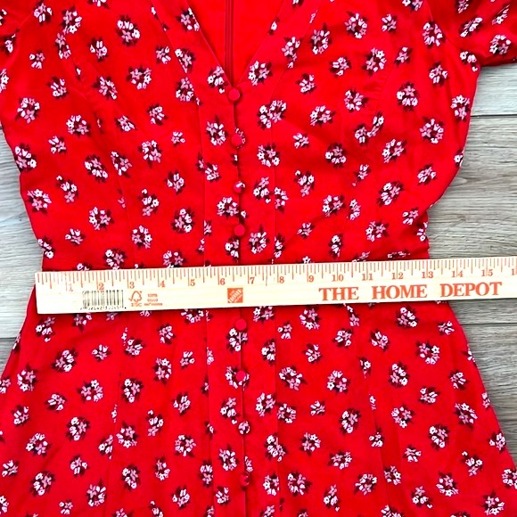 Madewell ‘Little Lillies’ Silk Ruffle-Sleeve Button-Front Dress - Picture 6 of 13